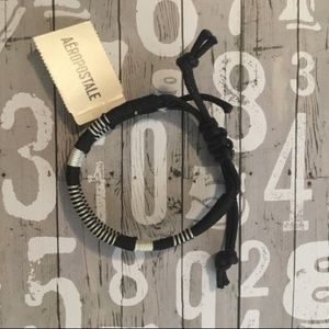 Aeropostale Adjustable Bracelet String Black White